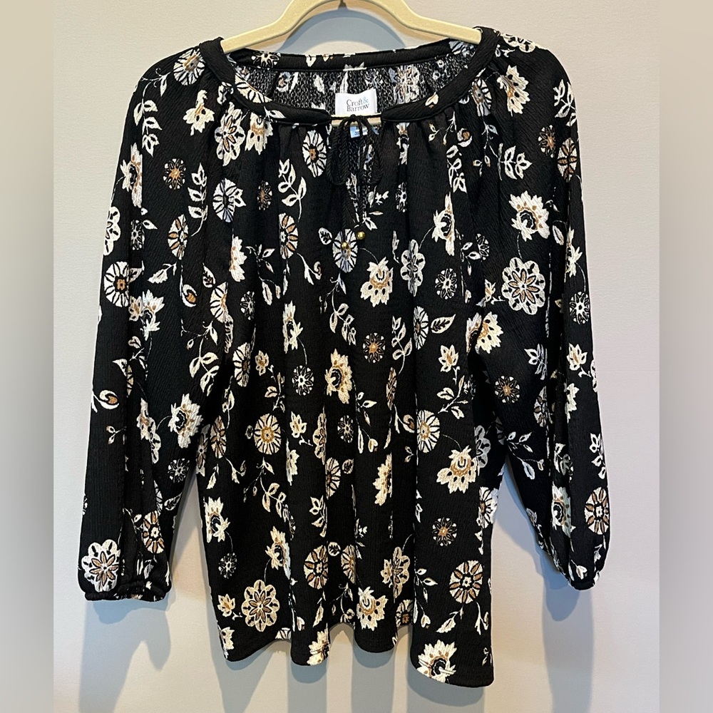 Croft & Barrow Black and White Patterned Top